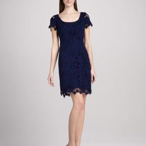 Lilly Pulitzer Marta Dress in True Navy, Truly Floral Lace, Size 6